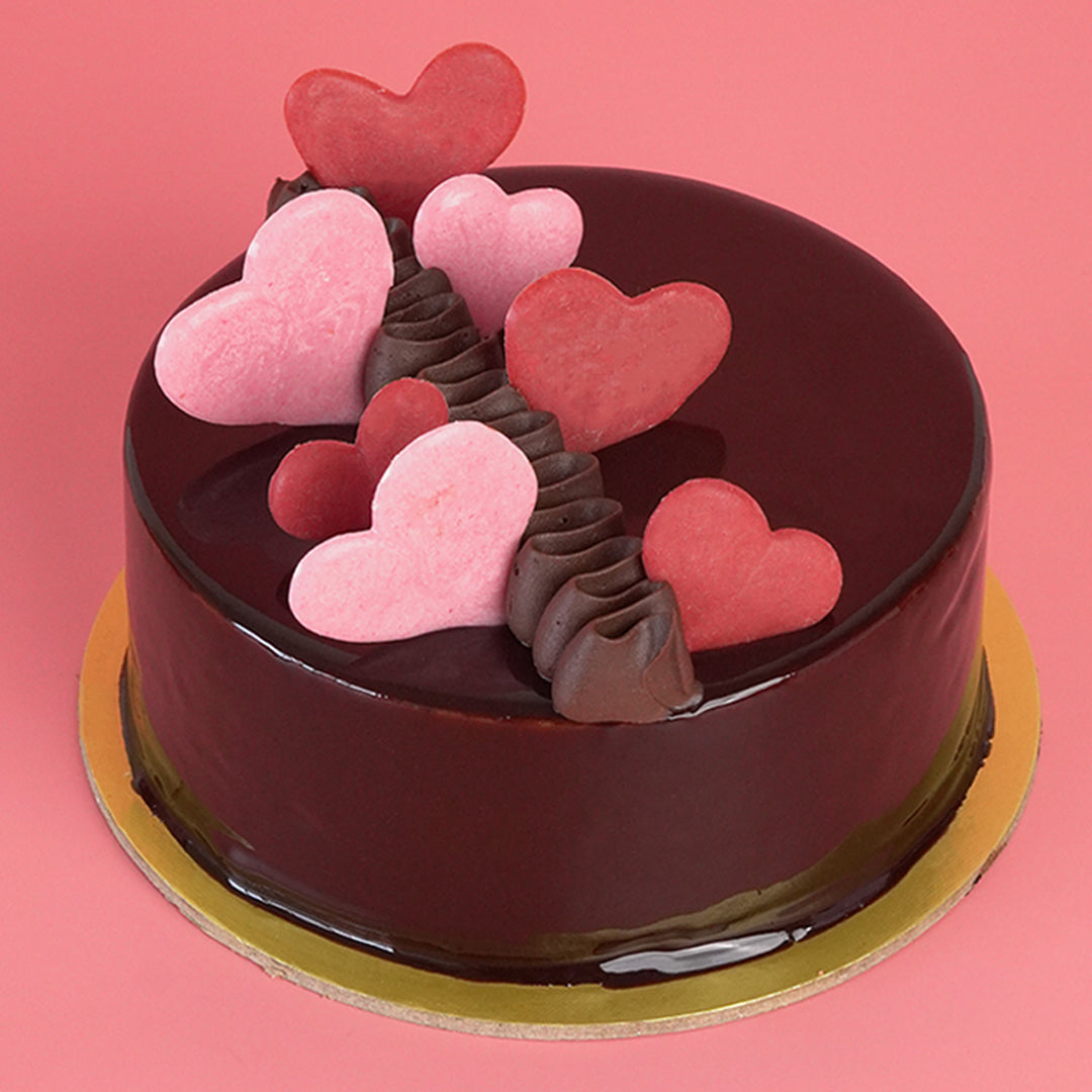 Chocolate Mousse Cake (with Heart Decoration)