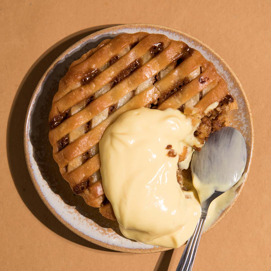 Walnut Pie with Custard