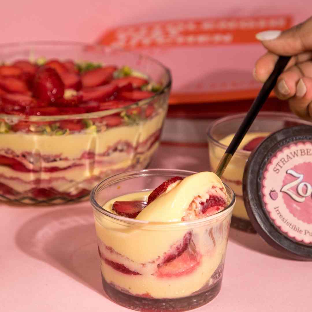 Strawberry Tiramisu party dish cup zoet delivery delhi noida gurgaon